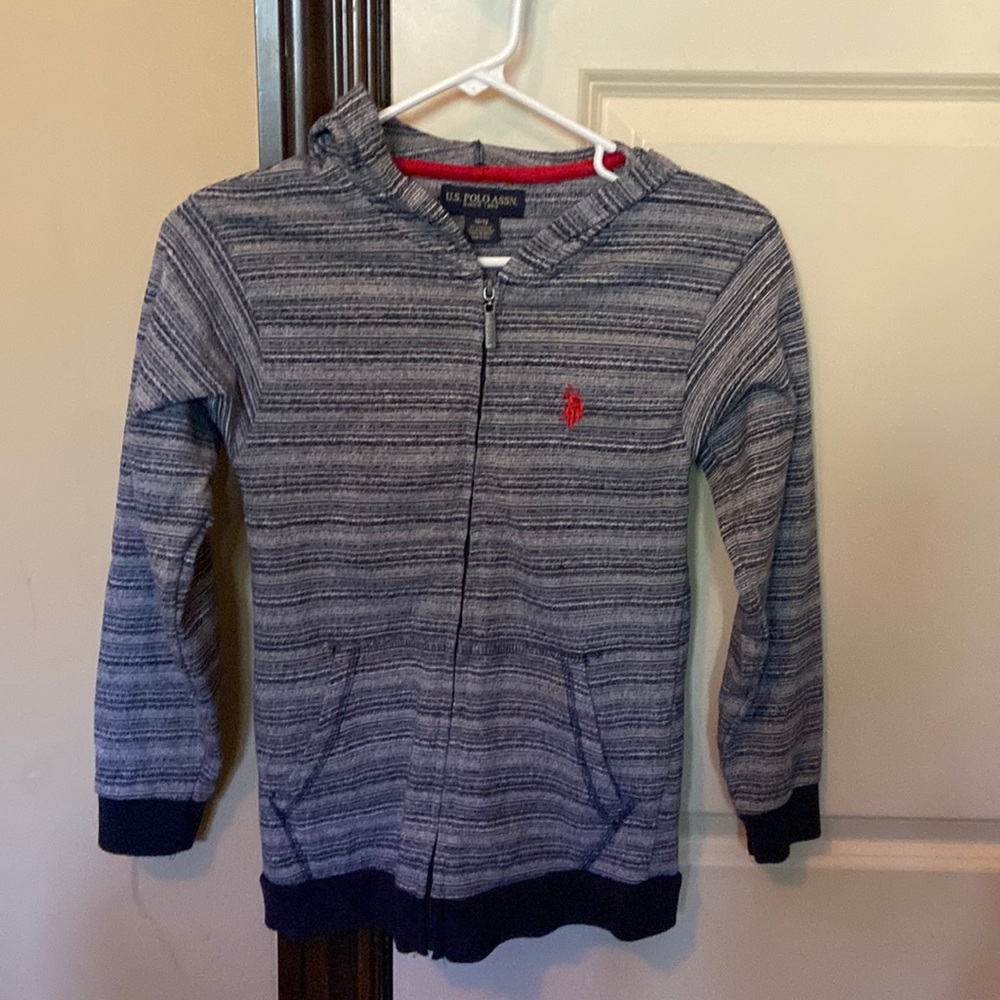 US Polo Cardigan/hooded top. Size 10-12. Great condition